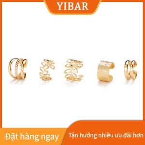 YIBAR 5 cái bộ của cá tính đơn giản Ear Cuff hợp kim trang sức cổ điển tai Phụ kiện cho phụ nữ hàng ngày Đảng mặc