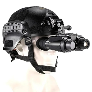 BekinTek 3D View Helmet Mounted Night Vision Binoculars Head Mountable NVG Goggles Rechargeable Optics Telescope  Full Dark Observing Adjustable Pupil Distance   8x Digital Zoom 4K Video 36M Photo Independent Diopter Adjust 4 Color Effect