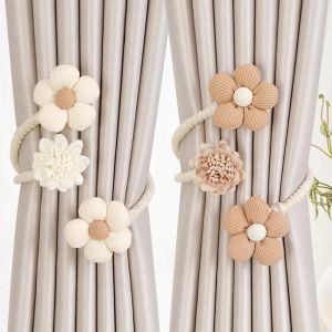 GLASSES VIEW 1 PCS No Punching Curtain Buckle Flower Shape Twist Bough Rope Curtain Tie Backs Cute Bedroom Curtain Holder Living Room
