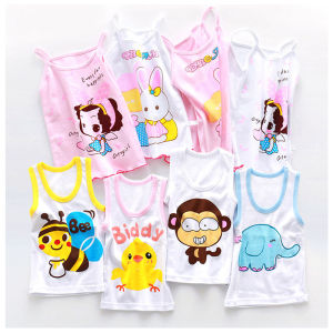 เสื้อกล้ามเด็กชาย ชุดเด็ก เสื้อกล้ามเด็ก การ์ตูนน่ารัก ผ้าฝ้าย เพื่อความสบาย