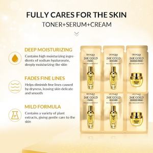 Bioaqua 24k Gold 1 Set Lengkap Original Skin Care Essence Cream Trial Kit Facial Wash Body Wash BPOM