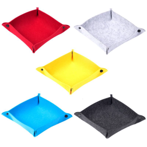 Foldable Storage Box Square for Key Wallet Desktop Sundries Bins Felt Tray Board Game