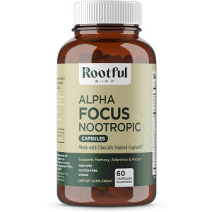 Alpha Focus Nootropic - Memory Booster Supplement with Choline Citicoline GPC L-Tyrosine Bacopa Monnieri DMAE Ging