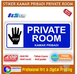 Stiker Private room kamar pribadi sticker identitas ruangan dilarang masuk sembarangan kenyamanan