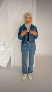 Jaket Jeans Crop Wanita Rawis Jaket Denim Terbaru