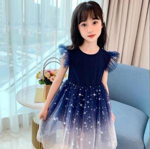 Girls Dress New Frozen Dress Princess Skirt Children Cotton Sequins Dress Kids Girl Fashion Clothing