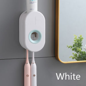 🚚SG Fast Delivery📦Automatic Toothpaste Squeezer+2 Toothbrush Holder Punch-free Wall-mounted Toothpaste Dispenser Bathroom Storage Organizer Rack 挤牙膏器 牙膏置物架 牙刷置物架 厕所置物架 children day gifts