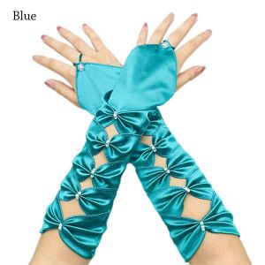 MAYIT Dạ Hội dạ hội Thắt nơ xếp li Đàn hồi Găng tay khuỷu tay Dài Satin Găng Tay Cô Dâu