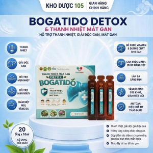 BỔ GAN Bogatido Detox & Thanh Nhiệt Mát Gan - Hỗ Trợ Thanh Nhiệt Giải Độc Gan Mát Gan - 20 Ống X 10ml