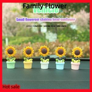 Family Flower Flash Sale 1 chiếc đồ trang trí Bảng điều khiển trung tâm xe hơi hoạt hình dễ thương Đồ trang trí bàn hướng dương trong chậu đong đưa phụ kiện xe hơi hướng dương trong chậu