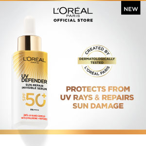 L’Oréal Paris UV Defender Sun Repair / Sunscreen Invisible Serum SPF50+ Repair Dark Spots Lines & Uneven Tone 30ml
