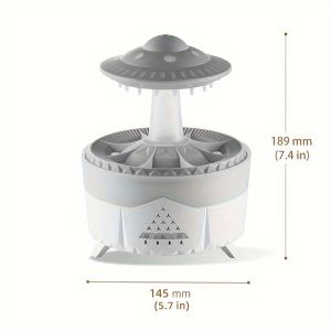 [Tặng tinh dầu] Máy khuếch tán tinh dầu máy xông tinh dầu hiệu ứng giọt mưa rơi dung tích 350ml đèn Led 7 màu