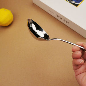 Thìa soup sâu lòng inox 304 cao cấp Hàn Quốc 18/10 muỗng cháo tổ yến bóng sáng sang trọng cho nhà hàng khách sạn