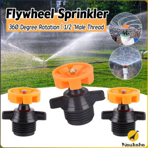 Naukaha【Ready in Stock】 360 Degree Rotating Watering Nozzle 1/2" Male Thread Automatic Rotation Sprinkler Lawn Irrigation