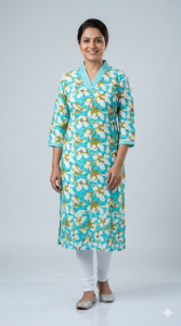 DEBAYU Pure Jaipur Cotton Straight Kurti Top with Sequins and Threadwork Sizes M to 3XL Malaysia
