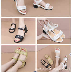 Free Shipping Stylish And Elegant Home Slippers With Velcro Straps Featuring A Fish-Mouth Design Simple And Comfortable With A Soft Sole A Wedge Heel And A Thick Platform Perfect For The Beach