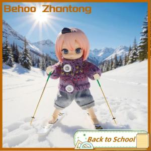 Behoo 1 Bộ Dollhouse thu nhỏ bằng gỗ trượt tuyết ban giáng sinh cảnh trang trí búp bê nhà Xmas Phụ kiện trẻ em Đồ chơi Quà Tặng