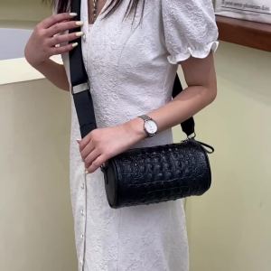 Crocodile Cow Leather Handbag for Women 2026 New Weave Wide Straps Female Shoulder Crossbody Bag Genuine Leather Ladies Tote Sac2026