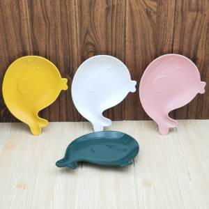 จาน จานเซรามิค จานปลา ขนาด 6 x 8 นิ้ว มี 4 สี เขียว ชมพู ขาว และ เหลือง