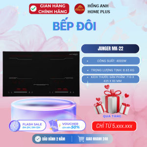 Bếp từ đôi Junger MK-22 công suất 4000W thiết kế lắp sang trọng đun nấu nhanh tiết kiệm thời gian