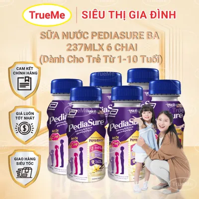 Sữa nước PediaSure BA hương vani 237ml (Lốc 6 chai) – Dinh dưỡng đầy đủ cho trẻ tăng trưởng khỏe mạnh – Siêu Thị Gia Đình - sua abbott trueme truemilk truemenews LazadaTrueme pedia237