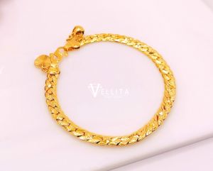 [VJ]Cop916 Bracelet "Curb Sand" Adults 999.9 Bangkok Gold Plated Bracelet *Persist916 <CS03><Rantai Tangan Dewasa Pasir>