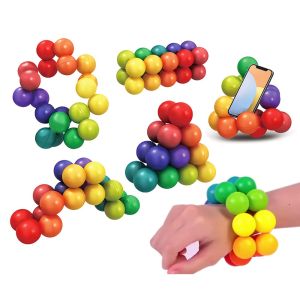 Mainan Edukasi Anak Puzzle DIY Pereda Stres Bola Ajaib Magnetik Marble