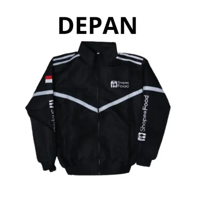 Jaket motor bomber sfd hitam - jaket Driver Hitam -Jaket Motor Pria Wanita full bordir
