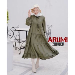 Baju Cewek Midi Dress Remaja Rayon Polos Gamis Rayon Korean Style Terbaru Gamis Vintage Viral Busui