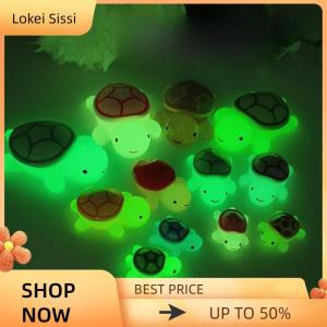 Lokei 6 10ชิ้นเต่าเรืองแสงขนาดเล็กสำหรับตกแต่งบ้านงานฝีมือเรซิ่นเต่าเรืองแสงของตกแต่งบ้านเครื่องประดับ