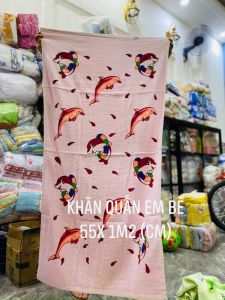 Khăn tắm cho bé sơ sinh | Khăn Quấn tắm cho trẻ em cỡ to | Khăn bông tắm lớn 135x65cm nhiều họa tiết xinh xắn