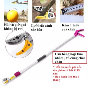 【Vận chuyển nhanh】 kéo cắt cây tỉa cành 3M quả trên cao cán dài 3m - 4m kết hợp lưỡi cưa cành tiện dụng