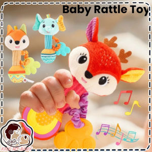 Baby Rattles Toys Soft Animal Plush Hand Ring Bells Baby Teething Toys Sensory Toys Mainan Bayi