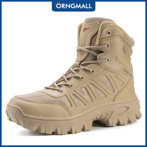 ORNGMALL รองเท้าปีนเขาที่ทนทาน-กันน้ำกันลื่นผู้ชายทะเลทรายตาลฝึกภาคสนามขนาดใหญ่39-46