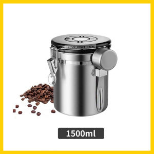 Hũ đựng cà phê có van 1 chiều kèm muỗng đong | Điều chỉnh được ngày tháng