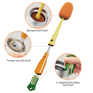 5In1 Bottle Cleaning Brush Sponge Bottle Gap Cleaner Long Handle Cup cleaner For Mug Bottle Cover Cleaning Tool