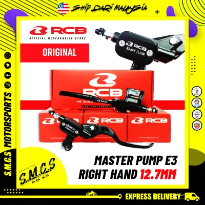 RCB MASTER BRAKE PUMP 12.7MM E3 UNIVERSAL (100% ORIGINAL) RCB Product Master Pump RACING BOY BRAKE HOSE KANAN/RIGHT HAND