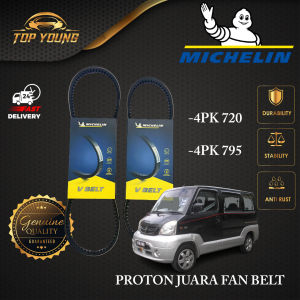 MICHELIN PROTON JUARA FAN BELT 4PK 720 4PK 795 AIRCOND ALTERNATOR POWER STEERING V-BELT ORIGINAL IMPORTED