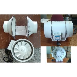 Quạt Thông Gió Nối Ống Đường Ống Đồng Trục Đường kính ống gió Phi 100mm 150mm 200mm 250mm 300mm