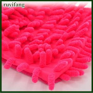 ruyifang Good Auto Care 2 in 1 Ultrafine Fiber Chenille Microfiber Car Wash Glove Mitt Soft Mesh backing no scratch for Car Wash and Cleaning