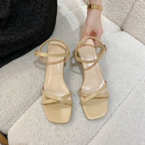 IELGY Sandals Womens Summer Mid-Heel Open Toe Couture Roman Shoes Heels