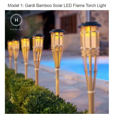 Homlly Gardi Solar LED Flame Lights Garden Lamp