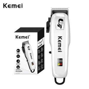 Kemei KM-PG809A Professional Hair Clipper LCD USB Adjustable Hair Cutting Machine Rechargeable Trimmer Electric-Gift scissors