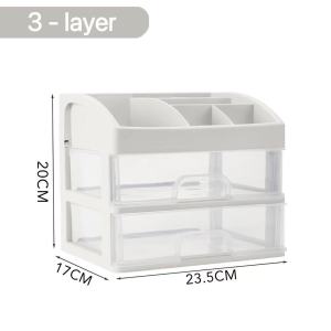 2-6layer desktop organizer box office desk drawer style storage bin transparent cover waterproof plastic for office and home use durabox make up drawer organizer for school supplies office organizer desk storage mini drawers for desk organizer office file