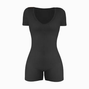 [Hottie Diary] Waist trainer fitting womens short-sleeved V-neck shaping panties butt lift full body shaping garment 2025new