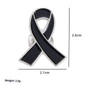YZLong เข็มกลัดน้ำมันอัลลอยหยดโลโก้โบว์สีดำป้ายที่ระลึกกิจกรรมสวัสดิภาพสาธารณะ