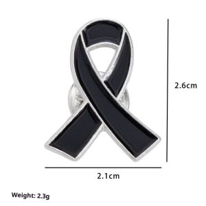 YZLong เข็มกลัดน้ำมันอัลลอยหยดโลโก้โบว์สีดำป้ายที่ระลึกกิจกรรมสวัสดิภาพสาธารณะ
