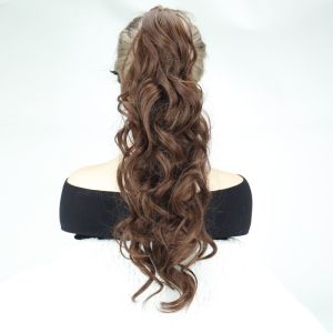 KINTHAZER Fluffy Claw Clip Ponytail Extension Elegant Natural Wavy Curly Synthetic Hairpiece Heat Resistant Fake Long Layered Ponytail Wig for All Hair Types