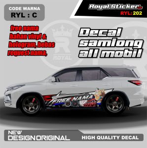 RYL 202-STIKER DECAL MOBIL PANTHER KIJANG BRIO TERIOS RUSH CIVIC HRN BRV GRATIS CUSTOM NAMA