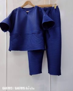 สีแดงมาใหม่!! 2MUAY รุ่น GA67813 / GA67815 THICK HORIZONTAL PLEATED SET 7 สี FREE SIZE